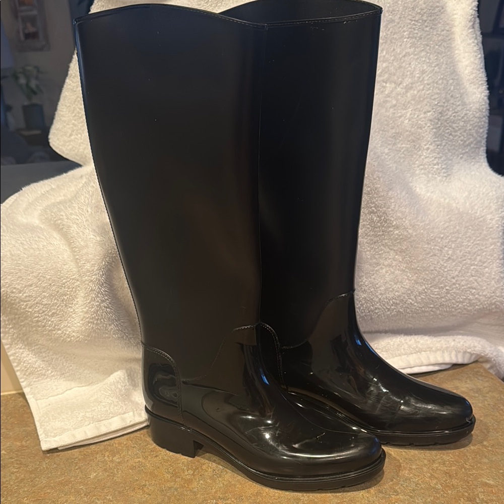 Sam Edelman Black Knee-High Winter Rain Boots